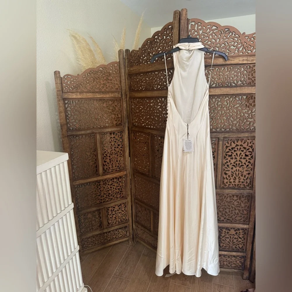 Reformation Roy Ivory Halter-Back Maxi Gown - Picture 9 of 9